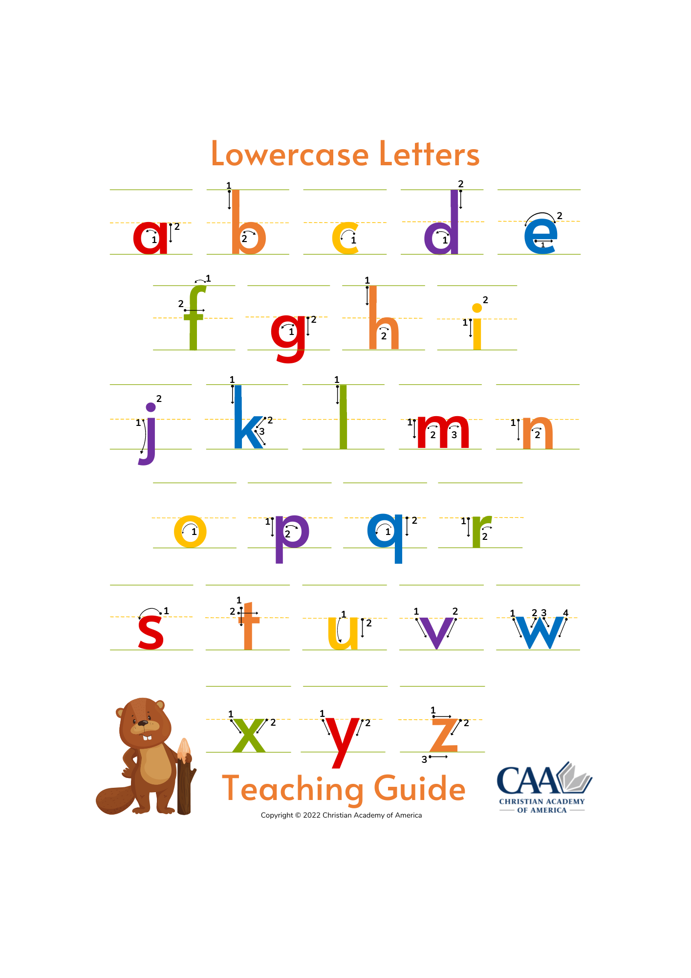 final Copy of Lowercase Letters TG